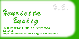 henrietta buslig business card